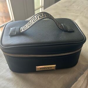 VERSACE Black Makeup Bag with Gold Details